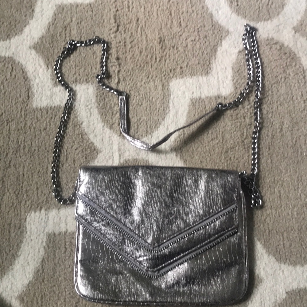 Style and Co Silver Metallic Crossbody